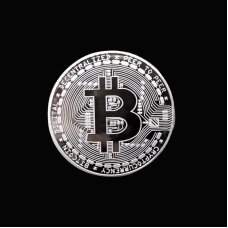 Сувенірна монета Біткоїн. Подарунковий Bitcoin! колір Срібло