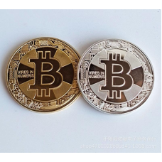 Bitcoin Сувенірна Монета удачі сильвер