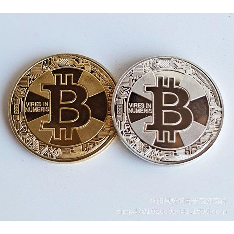 Bitcoin Сувенірна Монета удачі сильвер