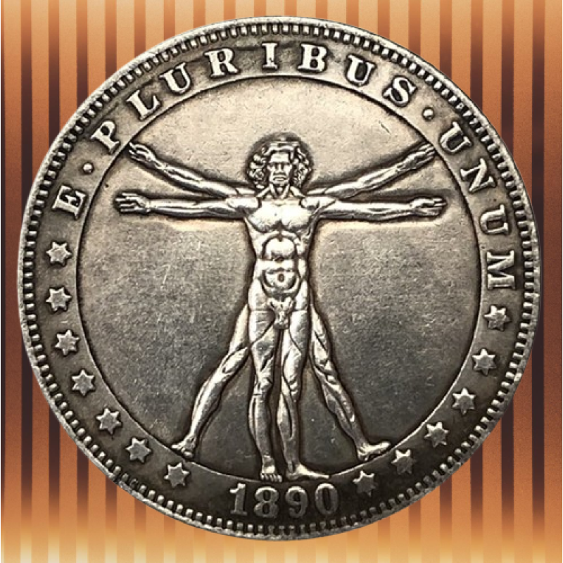 Монета сувенірна, долар США 1890 г VITRUVIAN