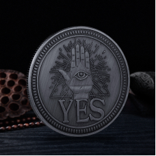 Молета прийняття рішень Yes/No (так чи ні) сірий колір Античний готичний пророк