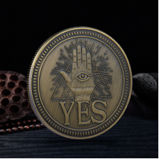 Молета прийняття рішень Yes/No (так чи ні) Бронзовий колір. Античне готичне передбачення