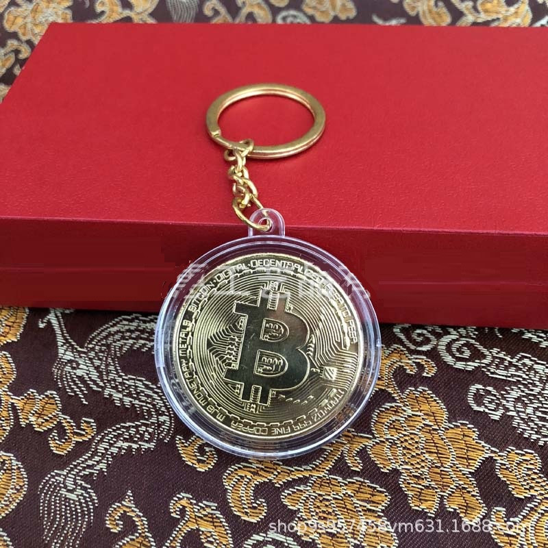 Брелок у формі монети Bitcoin Біткоїн у капсулі