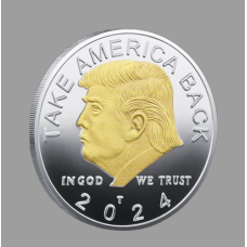Пам“ятна монета в гаманець Дональд Трамп TAKE Amerika BECK 2024г. президент США двоколірна
