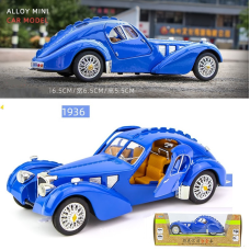 Модель ретро автомобіля Bugatti Atlantic синій (1936) Бугатті 1936г Metal Wecer