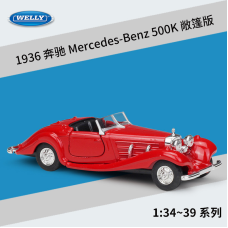 Модель автомобіля Welly 1:36 Mercedes 500K 1936 року кабріолет Червона