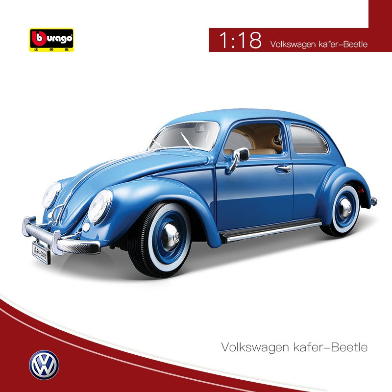 Модель автомобіля Bburago 1:18 Volkswagen Beetle 1955 року синій Жук
