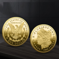Сувенір монета 1 дол США моргана 1896г голд, American Morgan Dollar, голд пруф