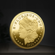 Сувенір монета 1 дол США моргана 2024 г голд, American Morgan Dollar
