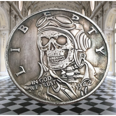 Монета сувенірна, долар США Hobo Coingreding Скелет льотчик. Coin American Morgan
