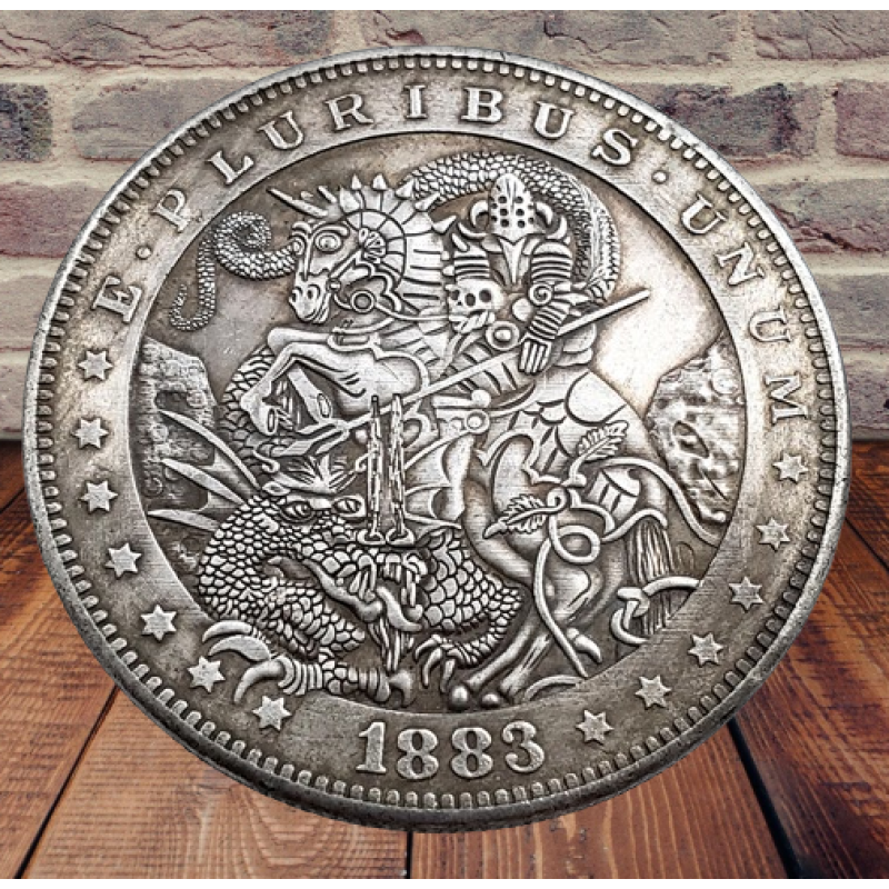 Сувенір монета долар СШАang 1883 г “Рицар-вбивця драконів“. Hobo Coin American Morgan