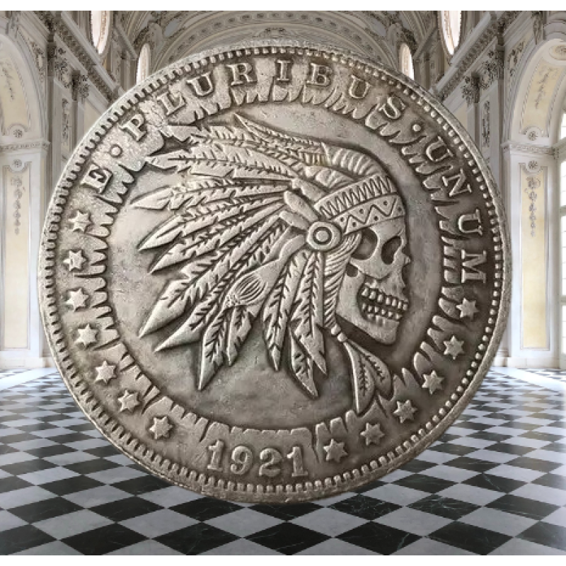 Сувенір монета долар США Банк 1921 р. “Череп Індського Водя“. Hobo Coin American Morgan