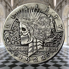 Сувенір монета долар СШАang 1893/1922г “Черепа Свободи“. Hobo Coin American Morgan