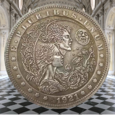 Сувенір монета долар США Банк 1921г “Старий Місяць“. Hobo Coin American Morgan