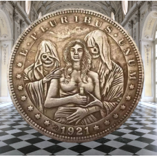 Сувенір монета долар США Банк 1921г “Ідемо з нами“. Hobo Coin American Morgan