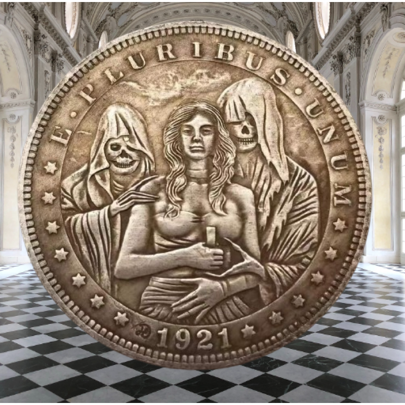Сувенір монета долар США Банк 1921г “Ідемо з нами“. Hobo Coin American Morgan