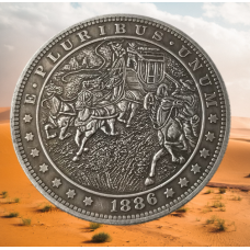 Сувенір монета долар СШАang 1886г “Пограбування“. Hobo Coin American Morgan