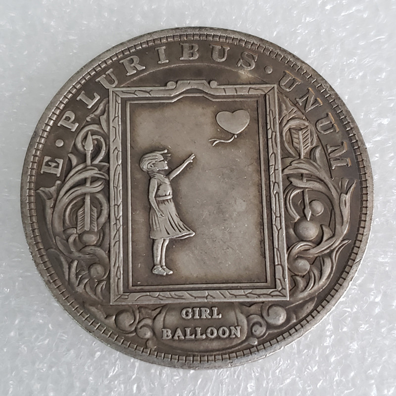 Монета сувенірна, долар США Hobo Coingred “Дівчинка з повітряною кулькою“. Coin American Morgan
