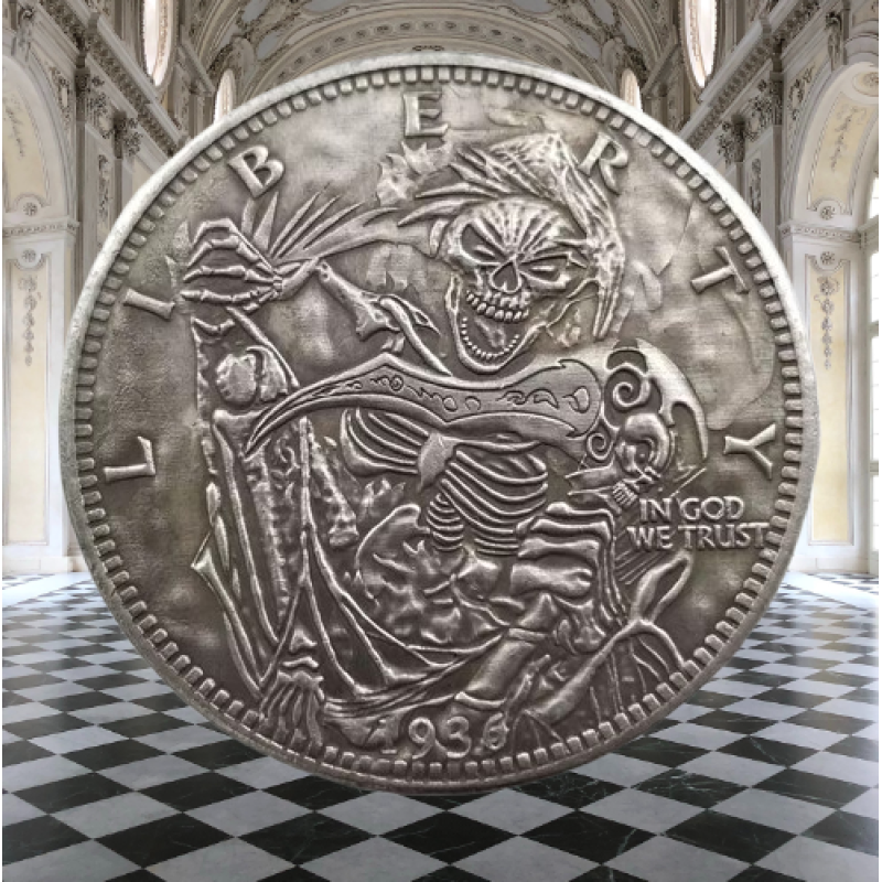 Сувенір монета долар СШАang “Час прийшов“ 1936 р. In ood we trast. Hobo Coin American Morgan