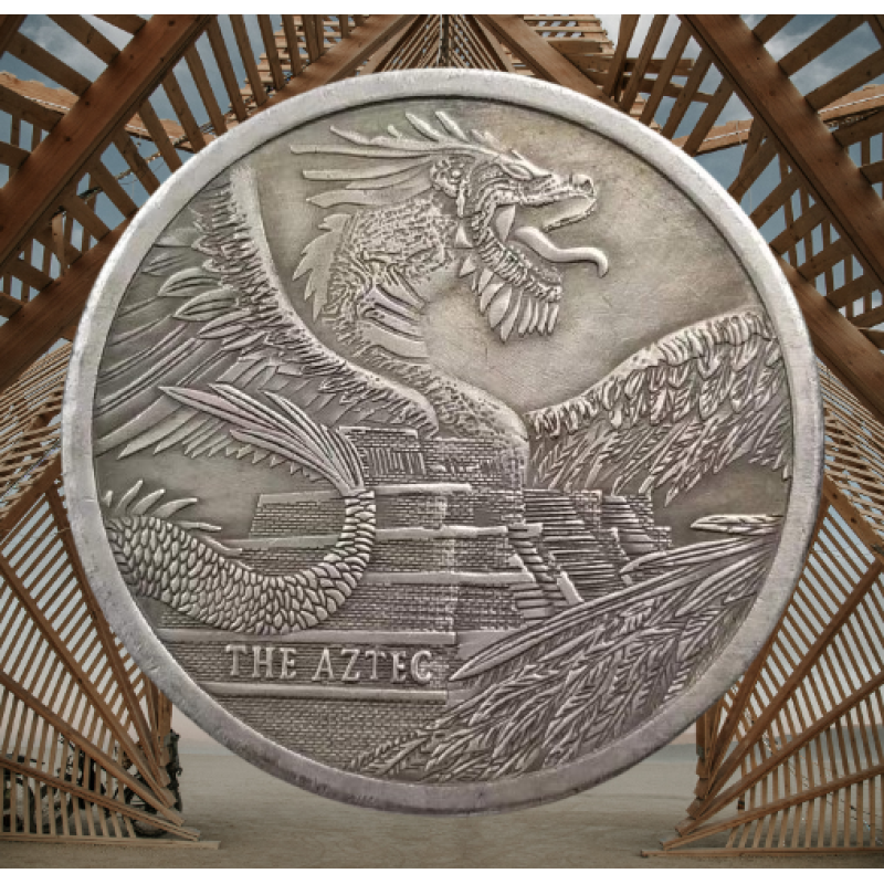 Сувенір монета долар США “Дракон і піраміди Ацтеків“. Hobo Coin American Morgan