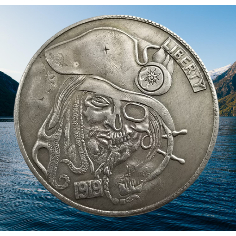 Сувенір монета долар США OFL 1919г “Пірат Капітан Джек Воробей“. Hobo Coin American Morgan