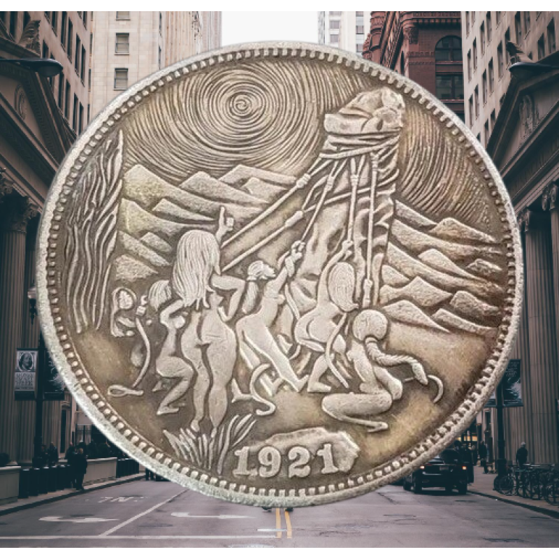 Сувенір монета долар США Банк 1921г “Дикі жінки“. Hobo Coin American Morgan