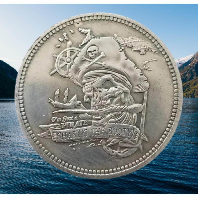 Сувенір монета долар США Банк “Погоня за піратською здобиччю“. Hobo Coin American Morgan