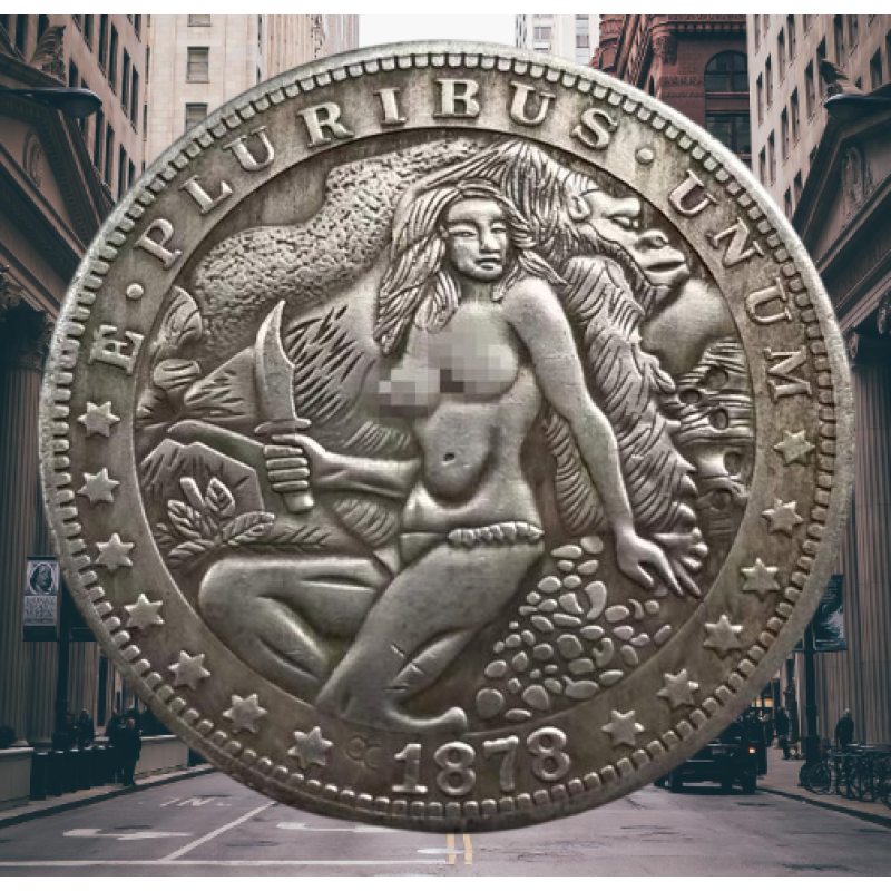 Сувенір монета долар США 1878гang “Кін-конг і дівчина“. Hobo Coin American Morgan
