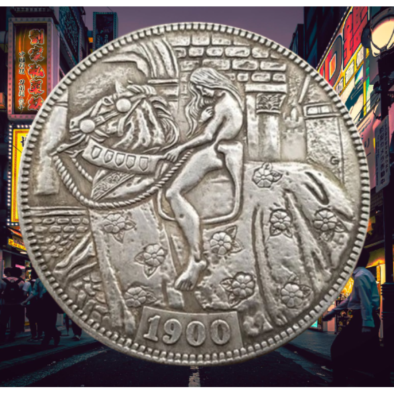 Сувенір монета долар США 1900 г Леді Річива “Подарованасю“. Hobo Coin American Morgan