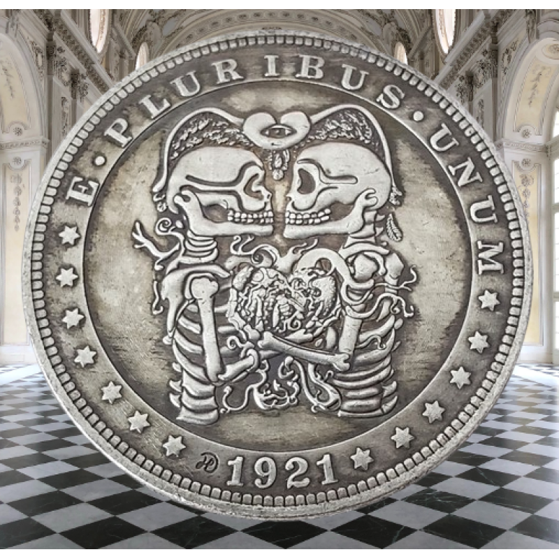 Сувенір монета долар США Банк 1921г “Одно серце на двох“. Hobo Coin American Morgan