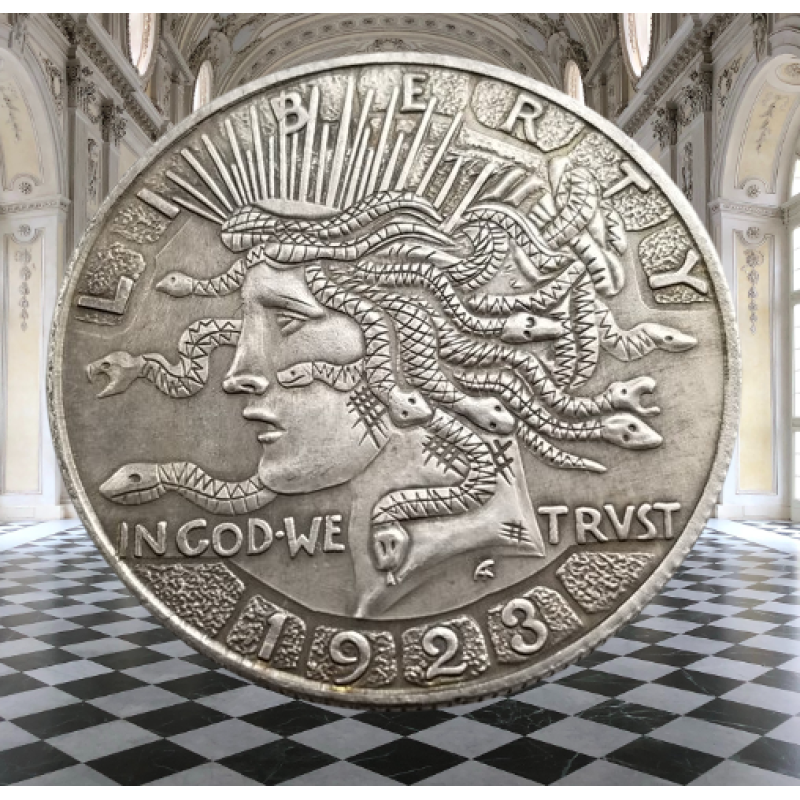 Сувенір монета долар США 1923 р “Свобода з головою Горгони“. Hobo Coin American Morgan