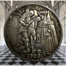 Сувенір монета долар США 1900 г “Спалення відьми“. Hobo Coin American Morgan
