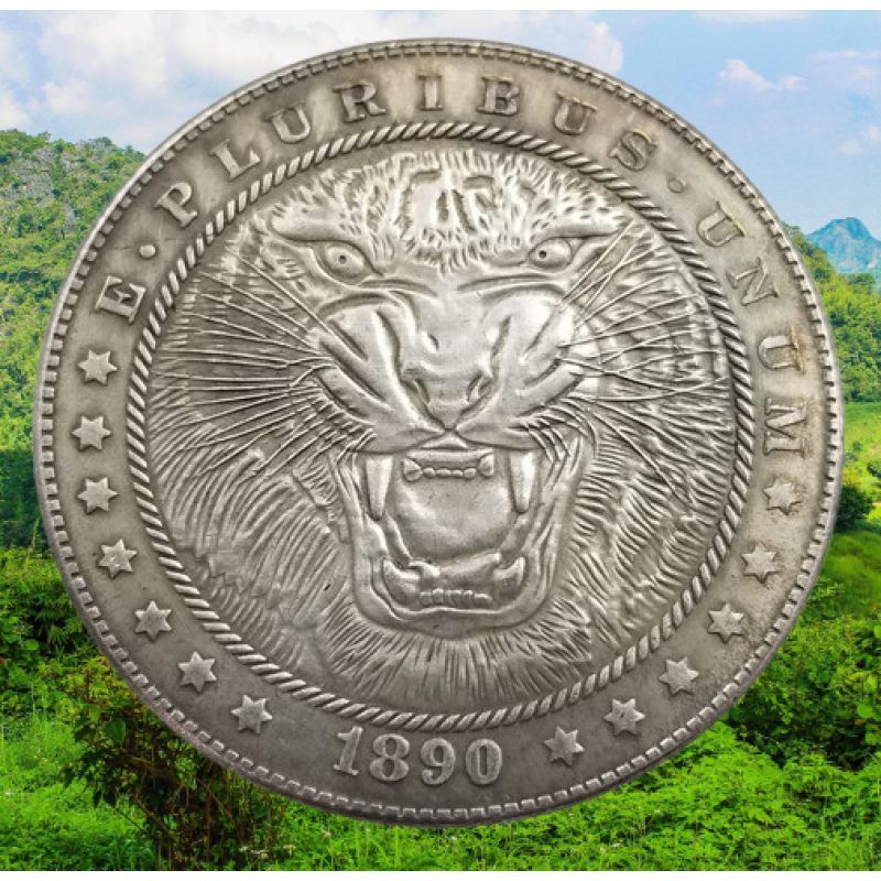 Сувенір монета долар СШАang 1890 г “Тигр“. Hobo Coin American Morgan