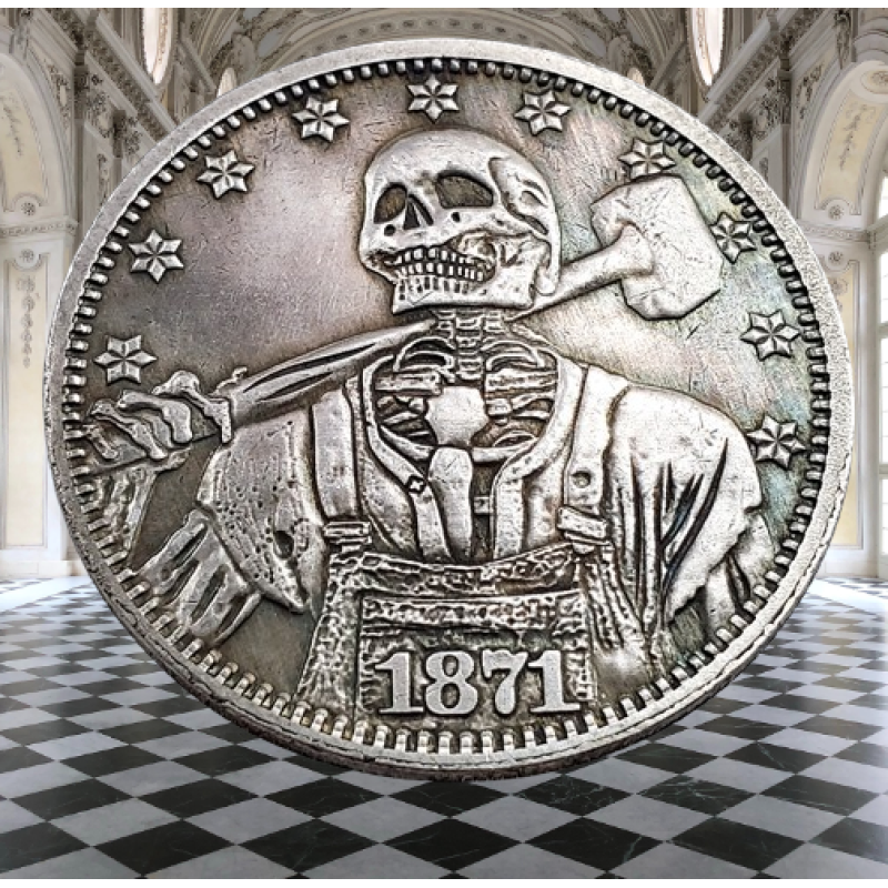 Сувенір монета долар США 1871р “Джон Генрі“. Hobo Coin American Morgan