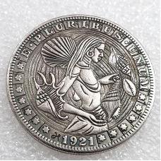 Сувенір монета долар США Банк 1921г “Жінка в мушлях“. Hobo Coin American Morgan