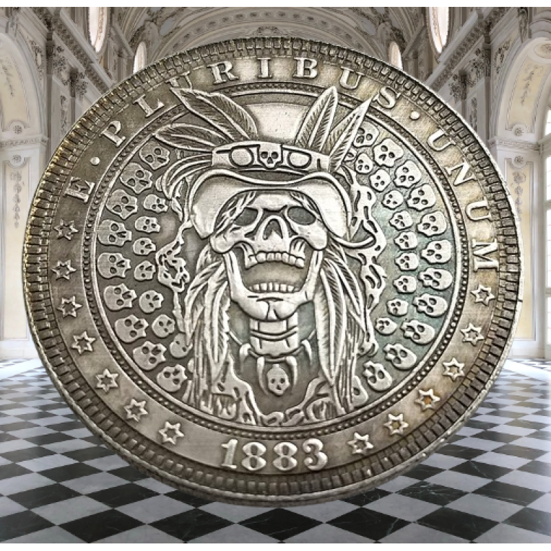 Сувенір монета долар США Морган 1883г “Рок-н-рол жив“. Hobo Coin American Morgan