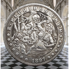 Сувенір монета долар США 1897 р “Зомбі“. Hobo Coin American Morgan