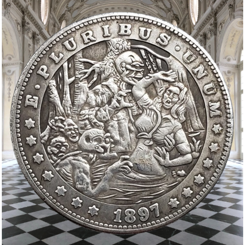 Сувенір монета долар США 1897 р “Зомбі“. Hobo Coin American Morgan