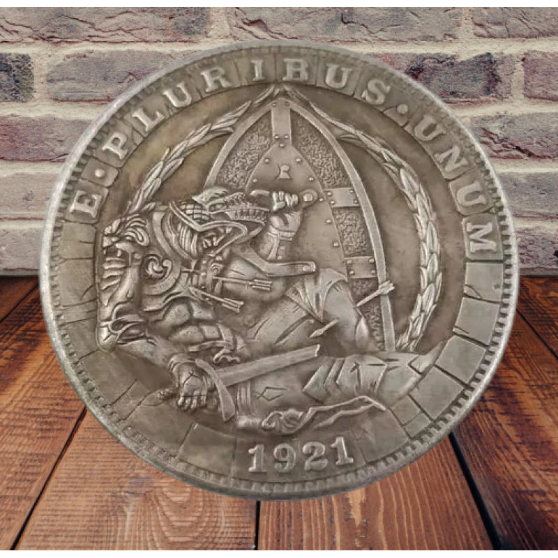 Сувенір монета долар США Банк 1921г “полеглий лицар“. Hobo Coin American Morgan