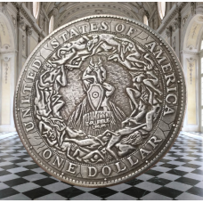 Сувенір монета долар США 1897г “Грешні душі та череп свободи“. Hobo Coin American Morgan