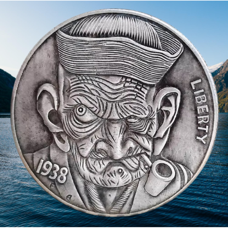 Сувенір монета долар США МОЖ 1938г “матрос“. Hobo Coin American Morgan