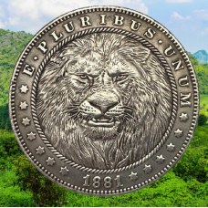 Сувенір монета долар США 1881г “Лев“. Hobo Coin American Morgan