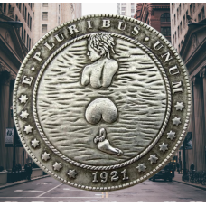 Монета сувенірна долар США 1921г “Дівчинка плаває НЮ“, Колекція Хобо монет моргана