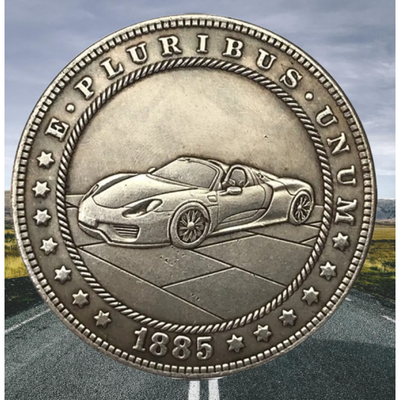 Сувенір монета долар СШАang 1885г “Спортивний Автомобіль“. Hobo Coin American Morgan