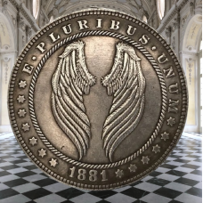 Сувенір монета долар США 1881р “Крила ангела“. Hobo Coin American Morgan