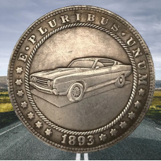 Сувенір монета долар СШАang 1893г “Спортивний Автомобіль“. Hobo Coin American Morgan