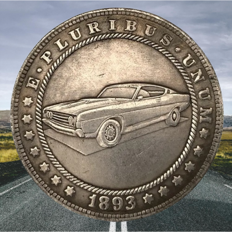 Сувенір монета долар СШАang 1893г “Спортивний Автомобіль“. Hobo Coin American Morgan