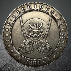 Сувенір монета долар СШАang 1881г “Самурай“. Hobo Coin American Morgan