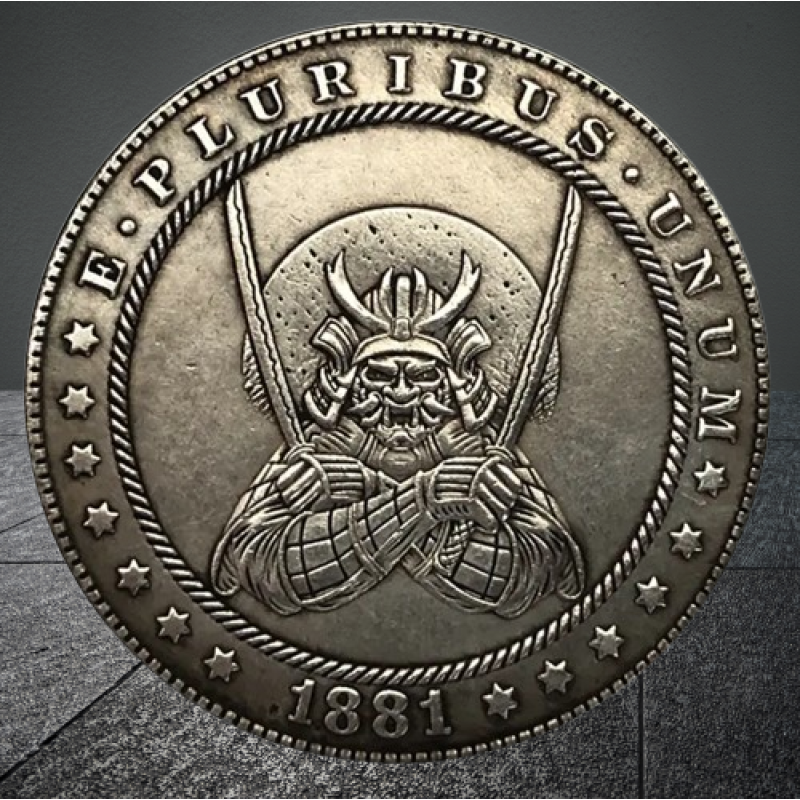 Сувенір монета долар СШАang 1881г “Самурай“. Hobo Coin American Morgan