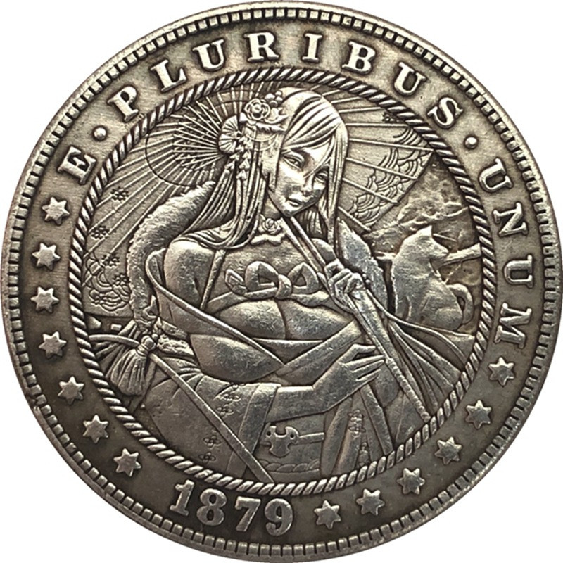 Сувенір монета долар США OF168 “Гейша“. Hobo Coin American Morgan